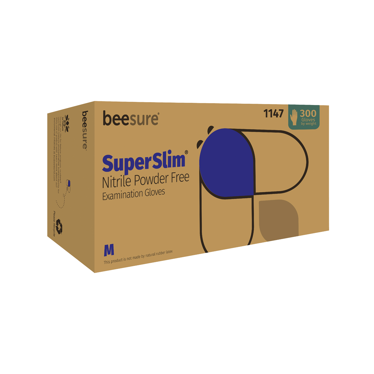 BeeSure Super-Slim Nitrile Latex-Free Gloves (Case)