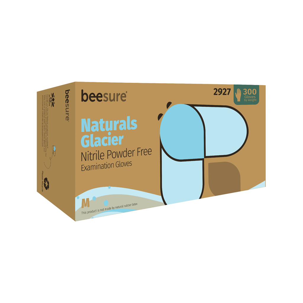 BeeSure Natural Nitrile Latex-Free Gloves (Case)