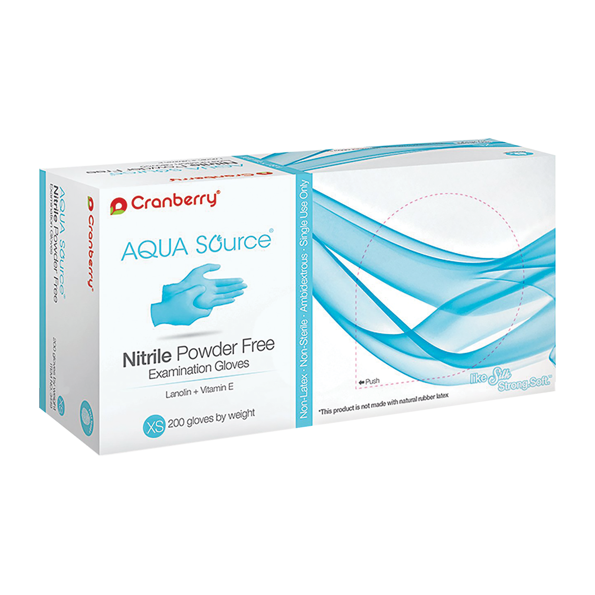Box of Cranberry Aqua Source Nitrile Gloves