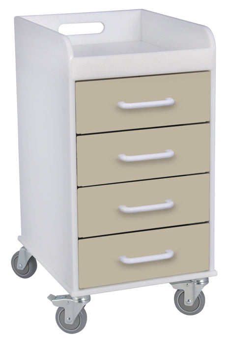 Compact 4-Drawer Locking Mobile Cabinet