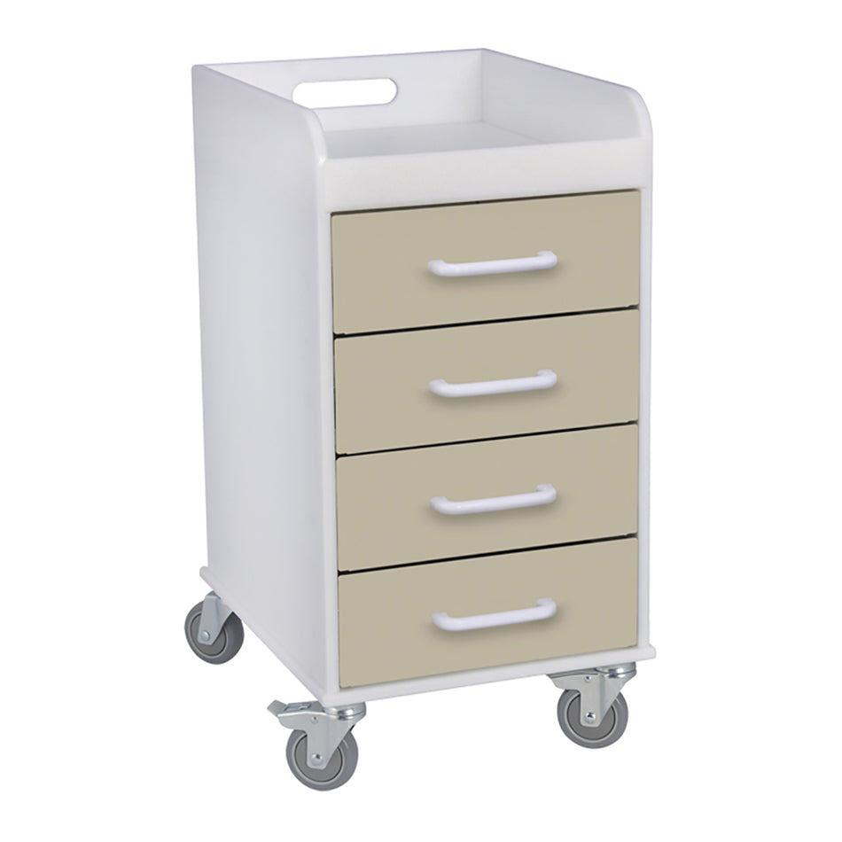 Compact 4-Drawer Locking Mobile Cabinet
