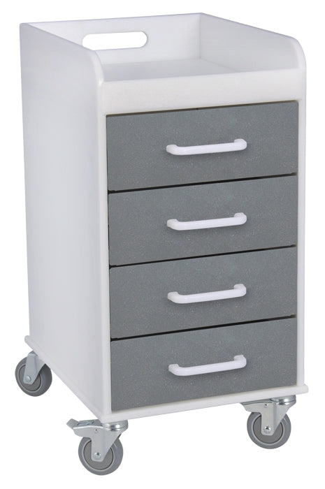 Compact 4-Drawer Locking Mobile Cabinet