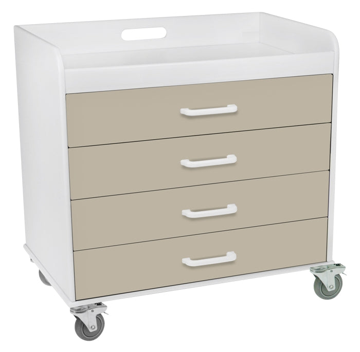 Extra Wide 4-Drawer Locking Mobile Cabinet