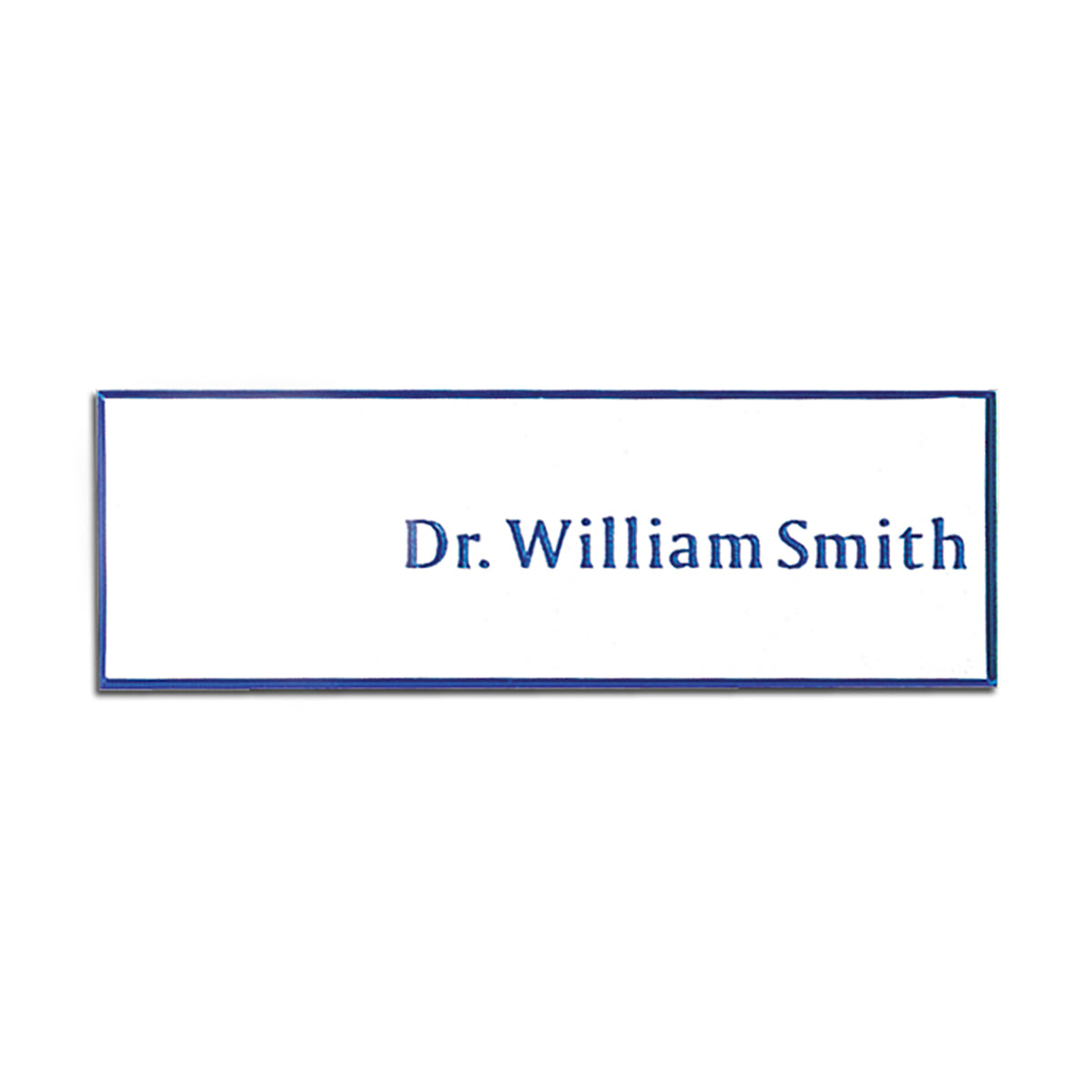 White & Blue Name Tag